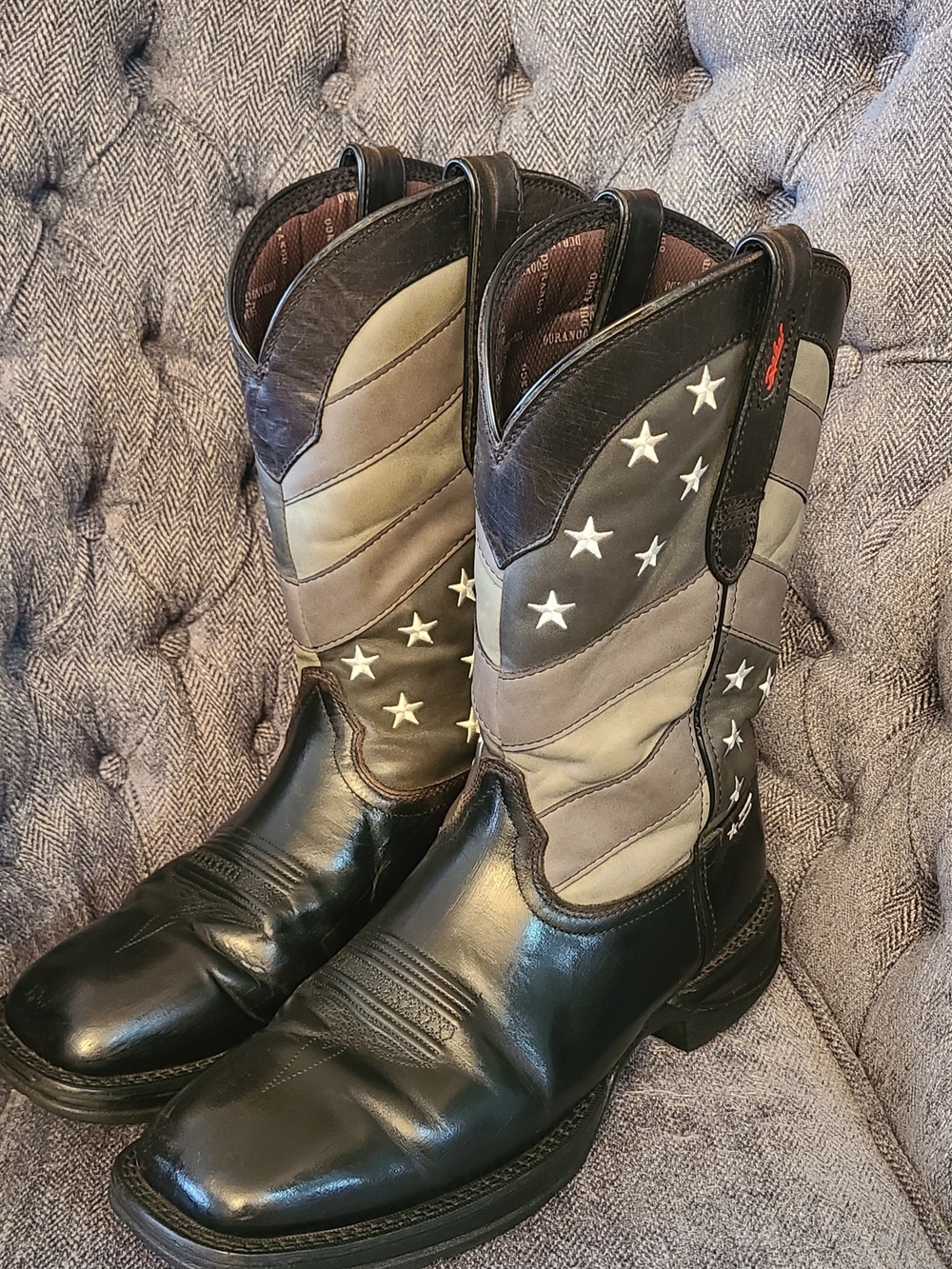 Rebel by Durango Men's Faded Flag American Western Cowboy Boots Square Toe 10 W